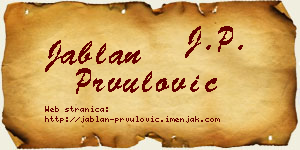 Jablan Prvulović vizit kartica